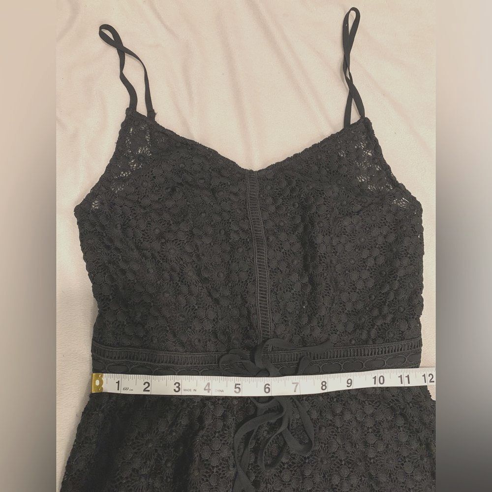 All Saints Black Lace Maxi Dress with Sheer Skirt Panels - Picture 11 of 16